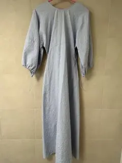 ZARAライトブルー バルーンスリーブ ロングワンピース