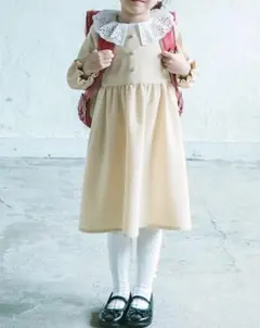 devirock フォーマル長袖ワンピース ベージュ 130cm