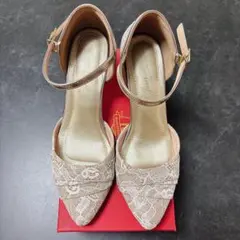 【美品】jurer by vivian セパレートヒールパンプス M ゴールド