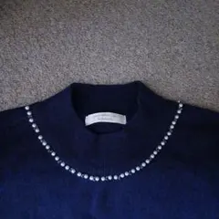 chocol raffine robe ネイビー ハイネックセーター F