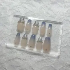 [001] チェック柄 グラデーション ワンホン 韓国 ネイルチップ 限定価格