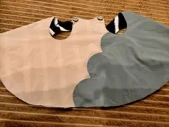 マールマール キッズエプロン ベージュ グレー ストライプ