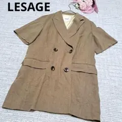★ LESAGE リネン ダブルボタン テーラードジャケット 半袖 夏のサムネイル