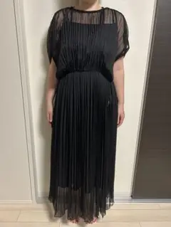 estander シフォンプリーツワンピース