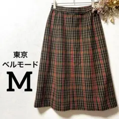 東京・ベルモード レディース タイトスカート ロングスカートチェック柄 格子柄