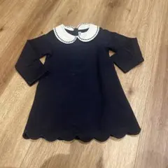 jacadi ジャカディ ネイビー スカラップ ワンピース