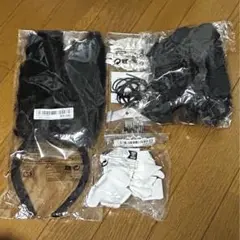 盛り髪 コスプレ うさぎ 黒 バラ リボン ティアラ