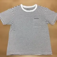 無印良品 ストライプ ポケット付き Tシャツ S