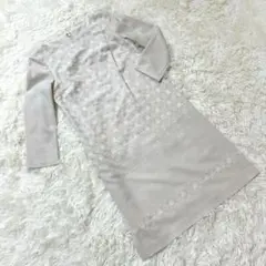 【スーナウーナ】❣️美品❣️ワンピース/花柄刺繍/七分袖/ひざ丈/34(XS)