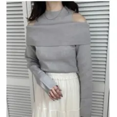 NICE CLAUP オフショルニット