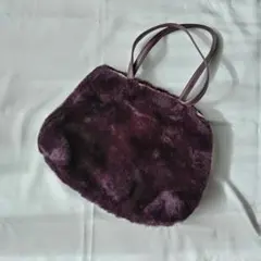ハンドバッグ パープル ファー　紫 シンプル Y2K