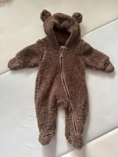 くま　耳付きデザイン　ボアオールインワンスーツ