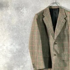 Kent　テーラードジャケット　長袖　シングルボタン　ブラウン　チェック