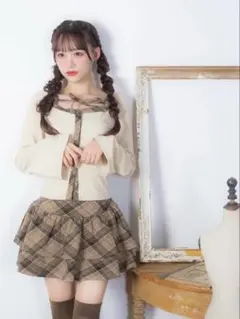 evelyn ティアードチェックセットアップ ブルー ワンピース - メルカリ