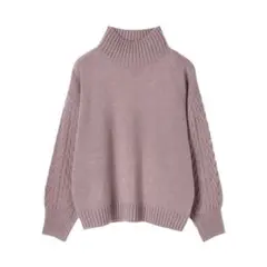 ソデケーブルニットプルオーバー　earth music&ecology