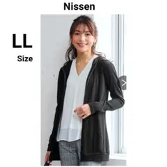 Nissen ニッセン UV 吸汗速乾 ロング丈 パーカー 大きいサイズ 黒のサムネイル