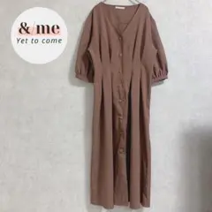リルデシュシュ　ロングワンピース　ノーカラーシャツ Ｖネック　フロントボタンのサムネイル