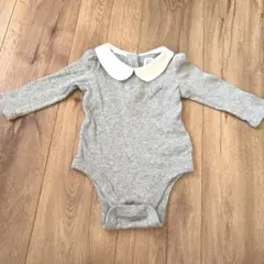 babyGAP グレー 襟付きロンパース 長袖 6-12month