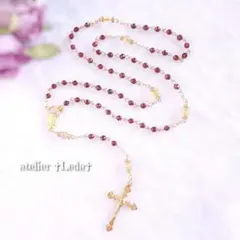 ☆レッドガーネット＆ルチルクォーツ ロザリオ☆ ~Red Garnet~