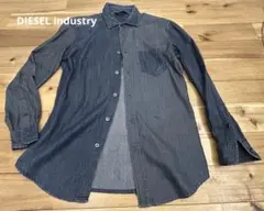 DIESEL インダストリー ツートン デニムシャツ XS ダークブルー×グレー