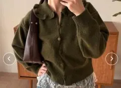 frill knit cardigan /ウェーブボタンフリルニットカーディガンのサムネイル