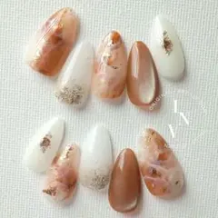 ♥綺麗め うる艶 個性派 天然石 マグネット ニュアンス ネイルチップ