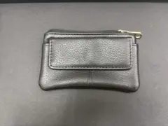 本革風 コンパクト財布 カードケース 小銭入れ ブラック ミニウォレット