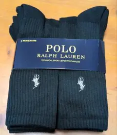 POLO RALPH LAUREN スポーツソックス 6足セット ブラック 黒