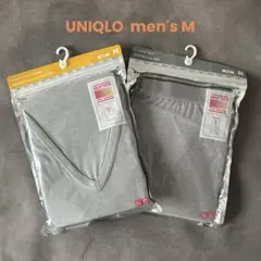 【新品未開封】ユニクロ／ヒートテック肌着 上下セット グレー M