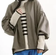 【美品】　値下げ★INDIVI バルーンスリーブブルゾン　38サイズ