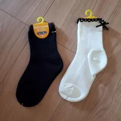 キッズ靴下セット ブラック ホワイト 16~18cm