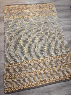 ジュート ラグ ラグマット ジュートラグ 手織り 北欧 夏 130x130cm