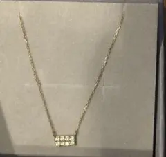 K10 ゴールド 天然ダイヤモンド ネックレス スクエアモチーフ　0.1ct