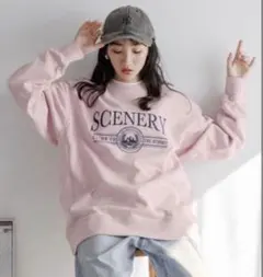 LOWRYS FARM USAウラケロゴプルオーバー ピンク　訳あり