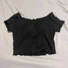 オフショルダー トップス ブラック