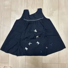 80TOCCAネイビー リボン刺繍 ワンピース