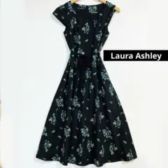 Laura Ashley ローラアシュレイ ワンピース 花柄　リボン付き　ロング