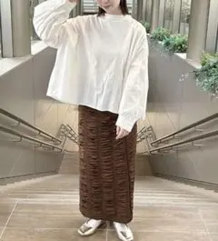 サマンサモスモス ゆったり コットン刺繍レースブラウス アイボリー フリー