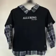 ALLURING チェック襟付き長袖シャツ