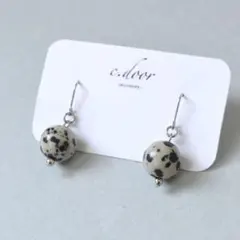 NO.769 ダルメシアンジャスパーの一粒イヤリング/ピアス