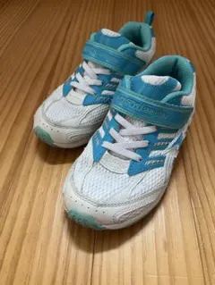 瞬足キッズ スニーカーホワイト/ブルー20センチ 男女OK