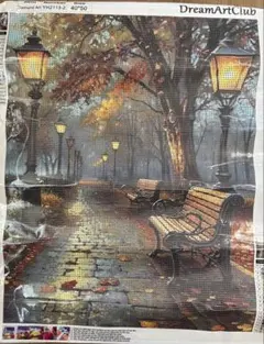 ダイアモンドアート【大型】ラウンド　秋の風景　40×50