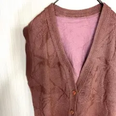 【訳アリ】 ニットベスト ビンテージ 花柄