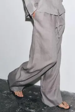 ZARA パンツ　リネン　XSサイズ　ワイドパンツ