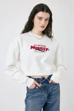 MOUSSY トレーナー　ロゴプールオーバー