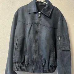 ダークブルー ジッパー付きジャケット
