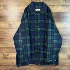 希少デザイン古着ロンドンフォグジャケット L チェック グリーン系 アウター
