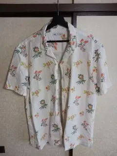 【レア】ZARA フラワープリント シャツ　白のサムネイル