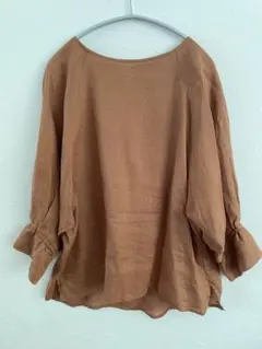 【美品】SonnyLabel リネン 七分袖ブラウス ブラウン
