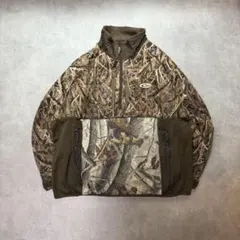 リアルツリーカモ柄アウター古着ボアフリースアノラックパーカーミリタリーC96